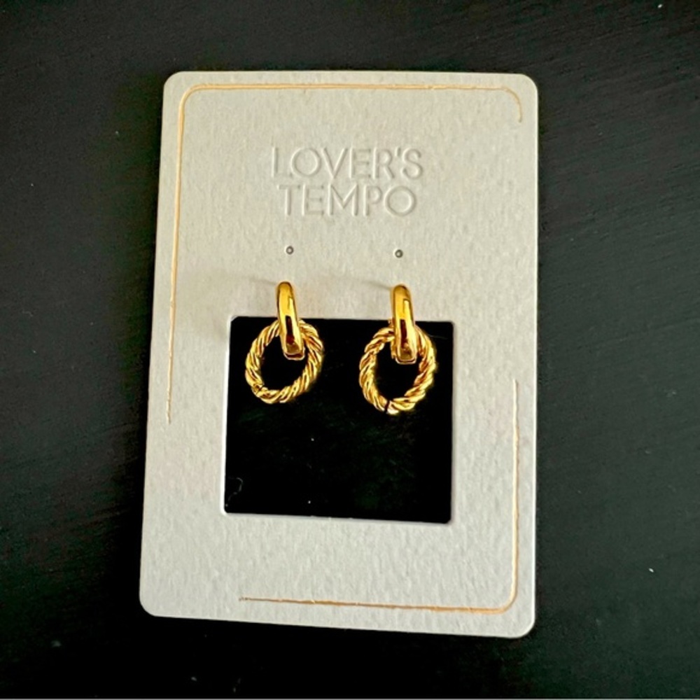 Lover’s Tempo Blanche Click Hoop Earrings, Gold NWT